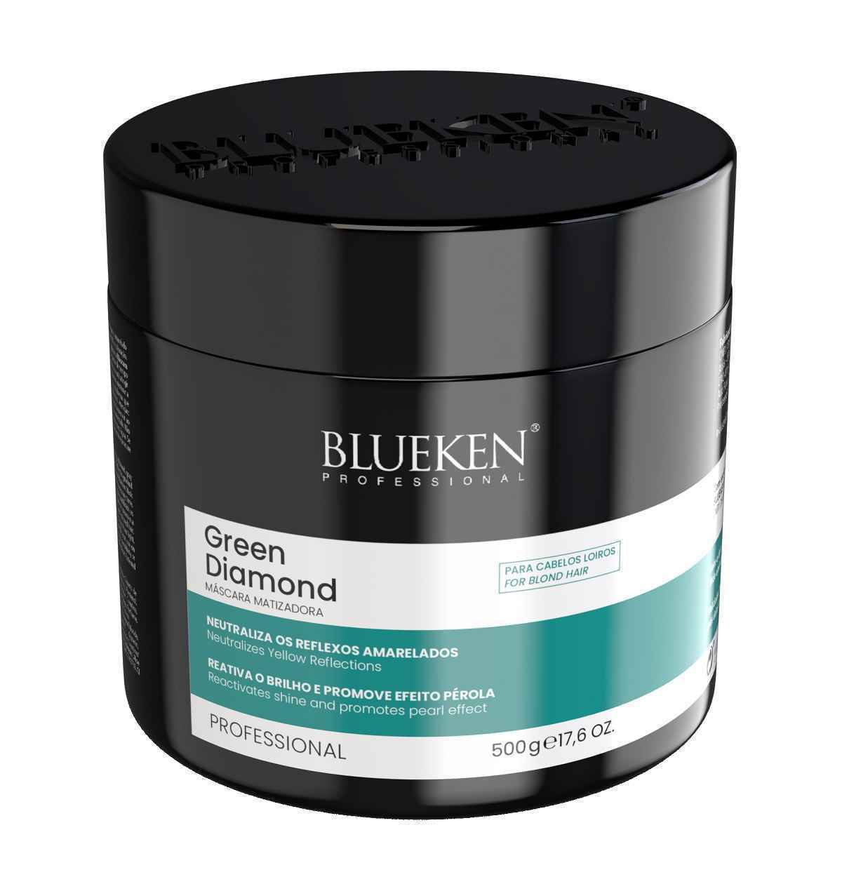ماسک تونرو رنگساژ بلوکن BLUEKEN مدل گرین دایموند GREEN DIAMOND حجم 500ml | آبرسان قوی و ضد زردی