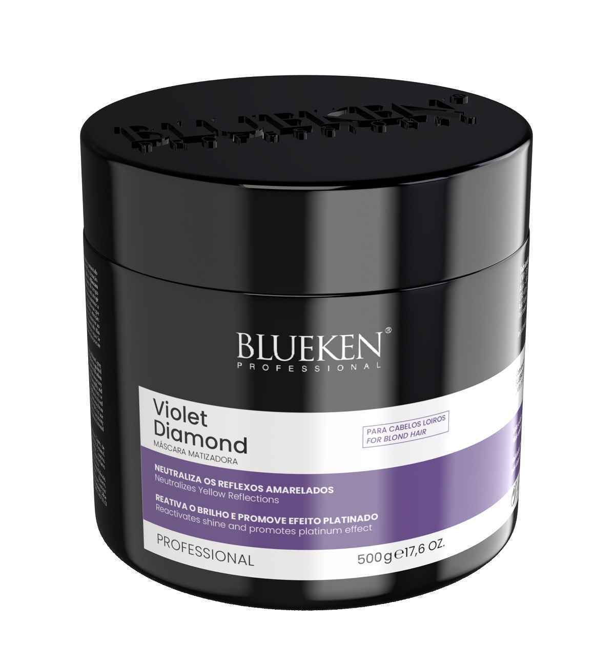 ماسک تونر و رنگساژ بلوکن BLUEKEN مدل وایولت دایموند VIOLET DIAMOND حجم 500ml | آبرسان قوی و ضد زردی